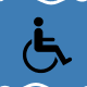 Blue background with disabled logo