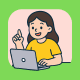 Image of child happy using a laptop