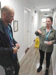 Hallway Rock paper scissors